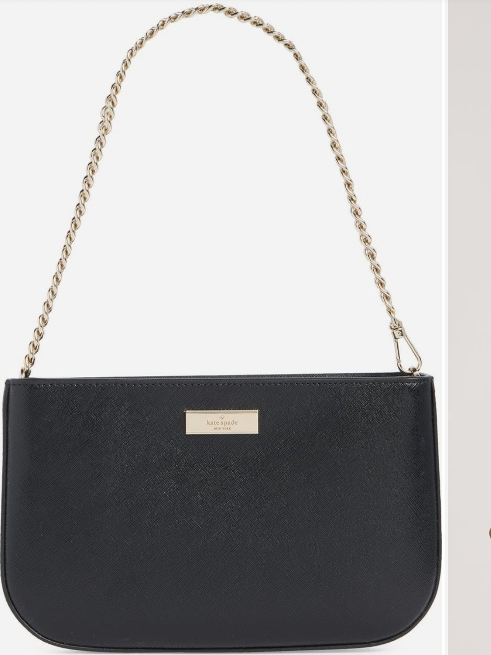 Kate Spade Kenzie Lilly Black Shoulder Bag with Removable Chain Strap Authentic